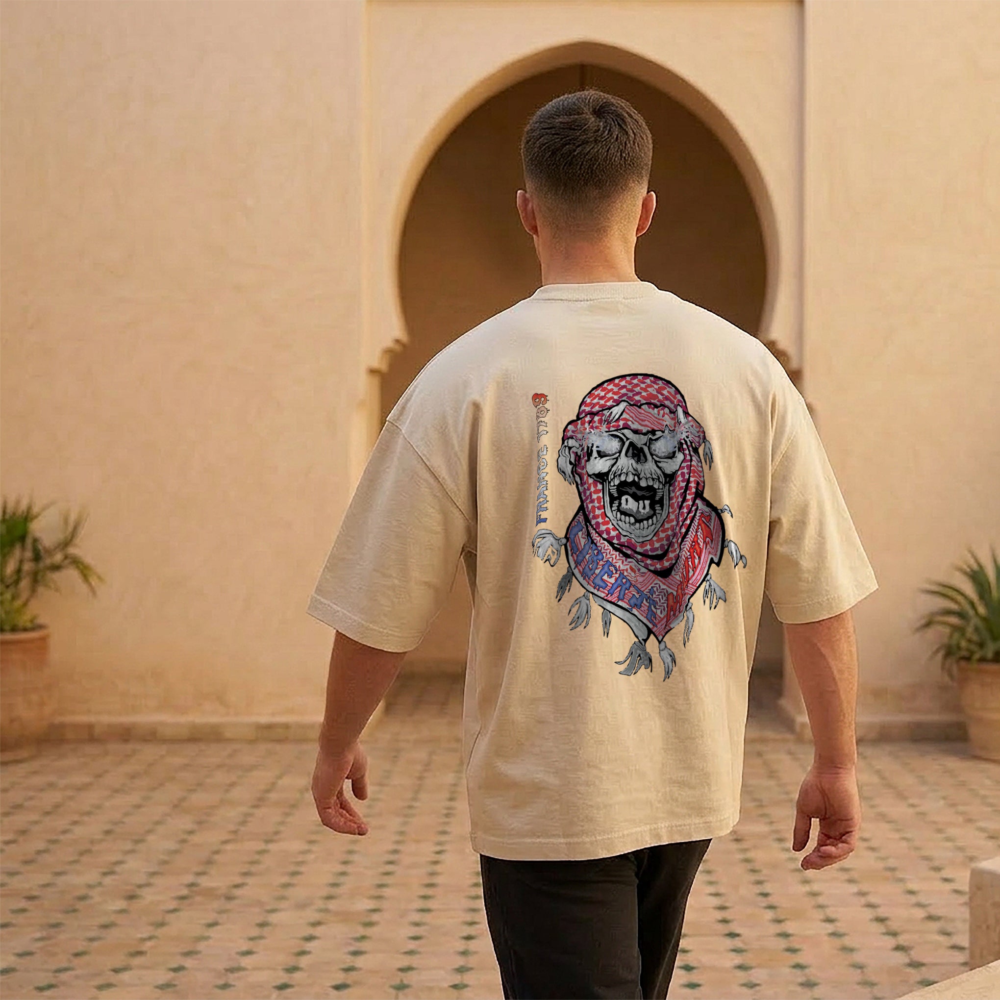 T-shirt Keffieh Skull - NAJ Life