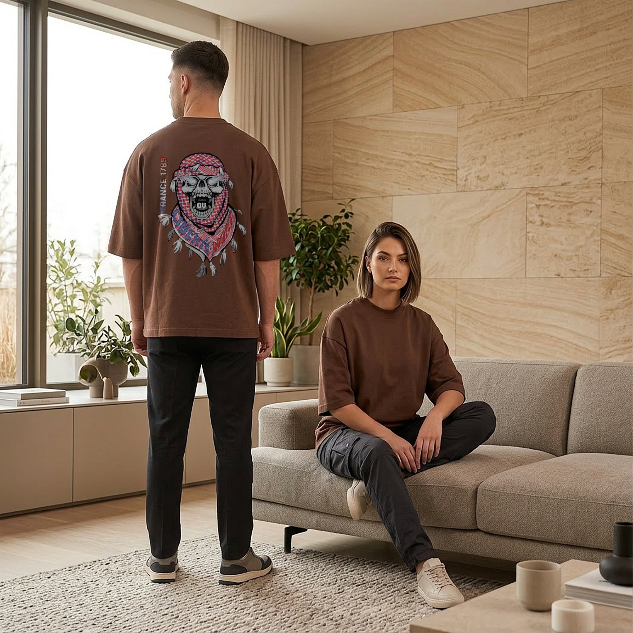 T-shirt Keffieh Skull - NAJ Life