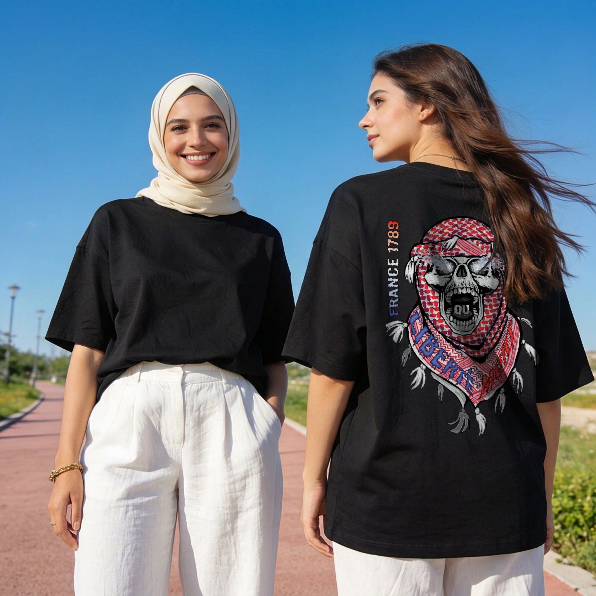 T-shirt Keffieh Skull - NAJ Life