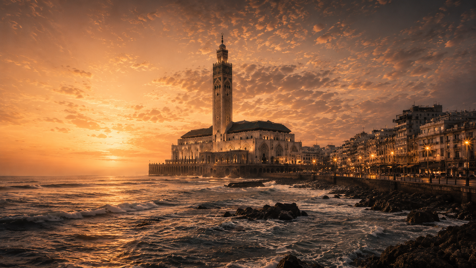 Casablanca et Mosquée Hassan II.